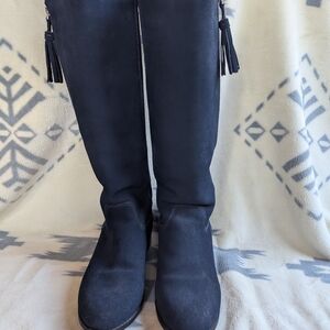 Sporto Blue Suede Heeled Boots